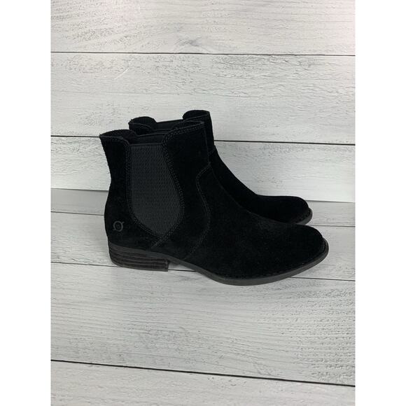 BORN Women's Size 7 M Black Bresson Suede Leather Slip On Booties Boots Shoes - Picture 10 of 14